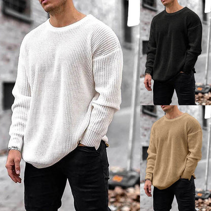 Eillysevens Men's Casual Pullover Sweater - Autumn Winter Solid Cotton - Buy Center