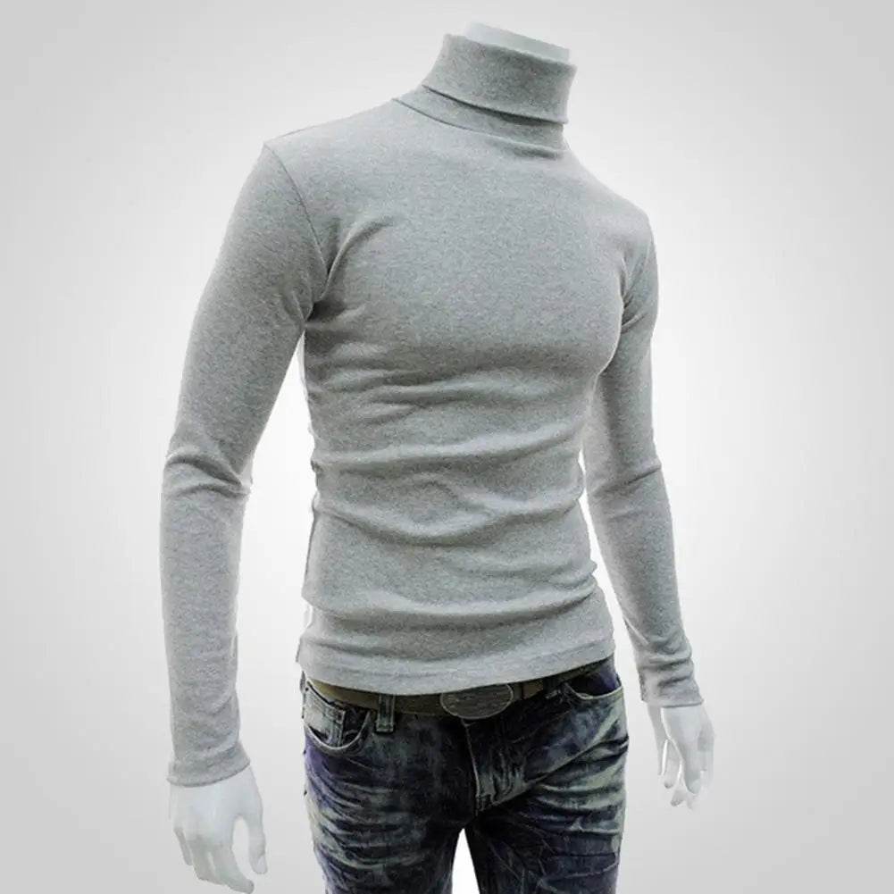 SANWOOD Men's Long Sleeve Pullover - Solid Color Stretchy Knitted Top - Buy Center
