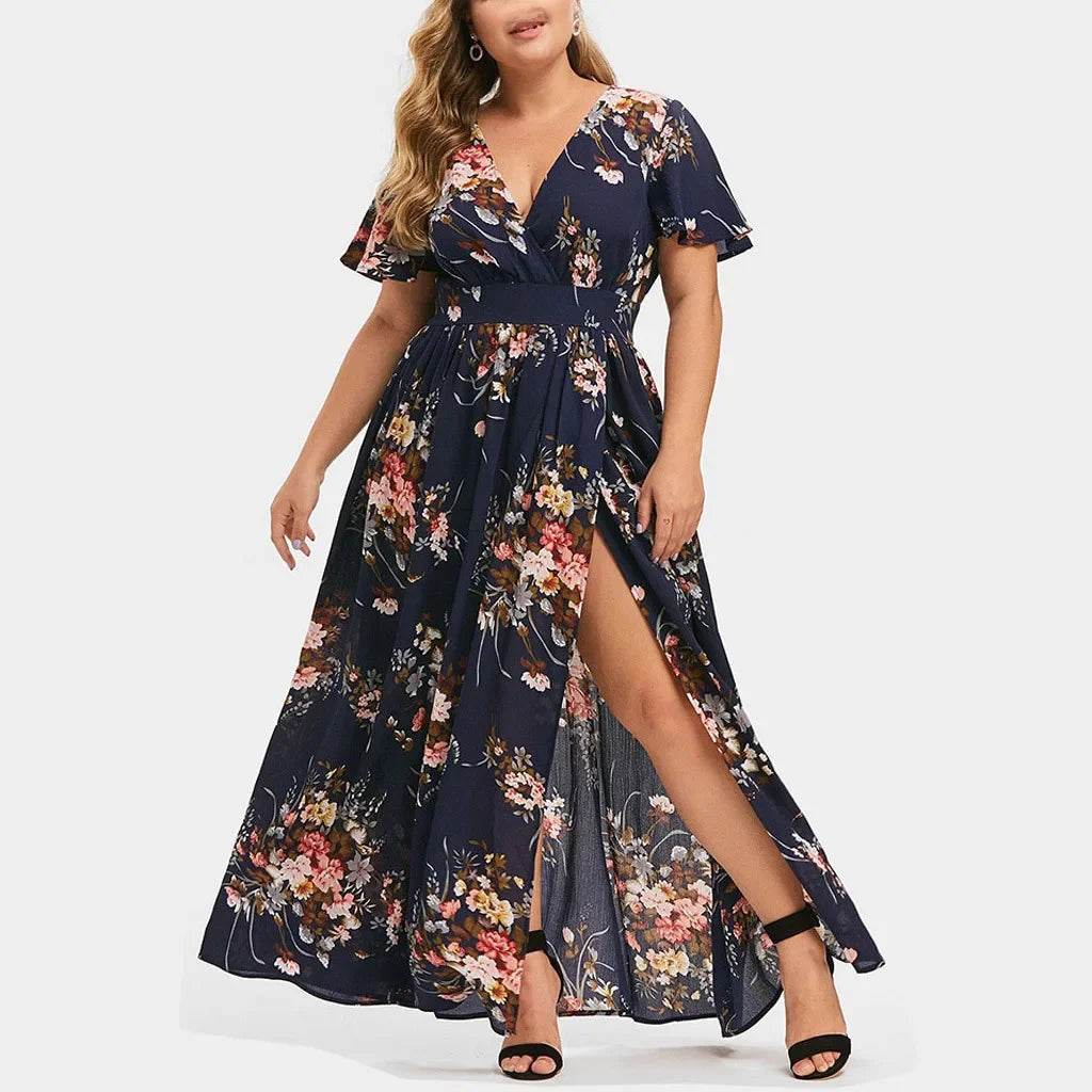 2023 Women's Summer Dress - Printed Side Slit, Trendy Style - Buy Center