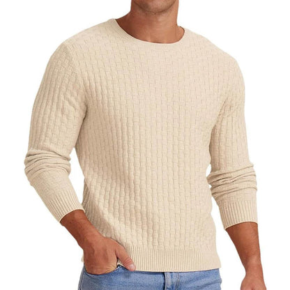 2025 White New Menswear Turtleneck Men's Pullover Autumn And Winter Long Sleeved Plain Color Casual Thickened Knit Base Sweater - Buy Center