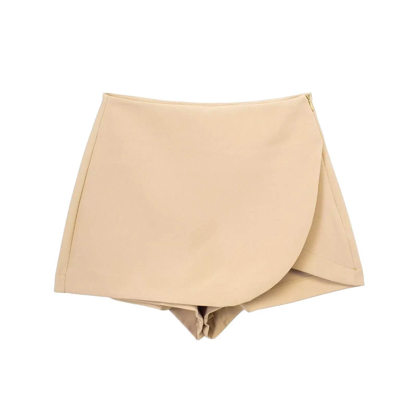 Women's High Waist Mini Skort - Stylish Brown & Pink Casual Wear - Buy Center