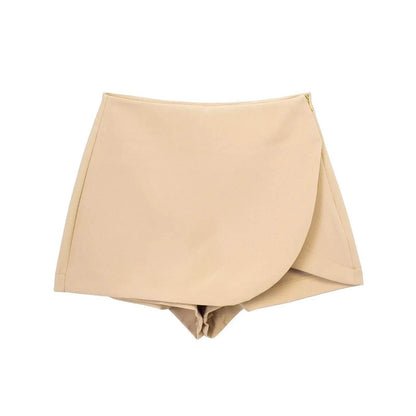 Women's High Waist Mini Skort - Stylish Brown & Pink Casual Wear - Buy Center