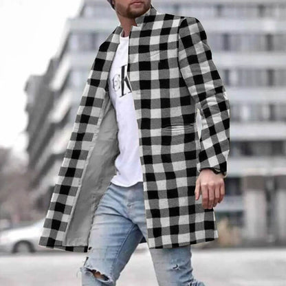 Men's Spring Woolen Trench Coat - Casual Street Style with Pockets - Buy Center