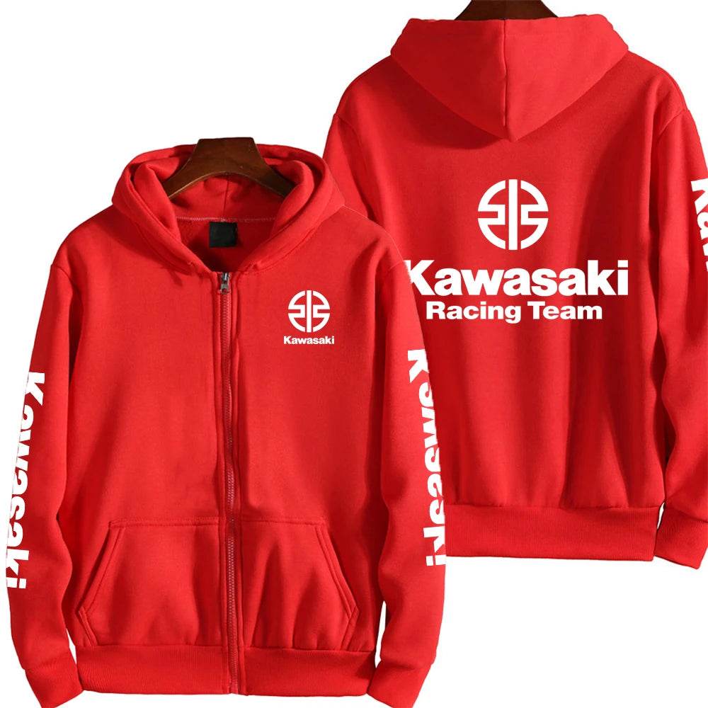 Kawasaki Racing Zip Up Hoodie for Men - Casual Spring Autumn Fashion - Buy Center
