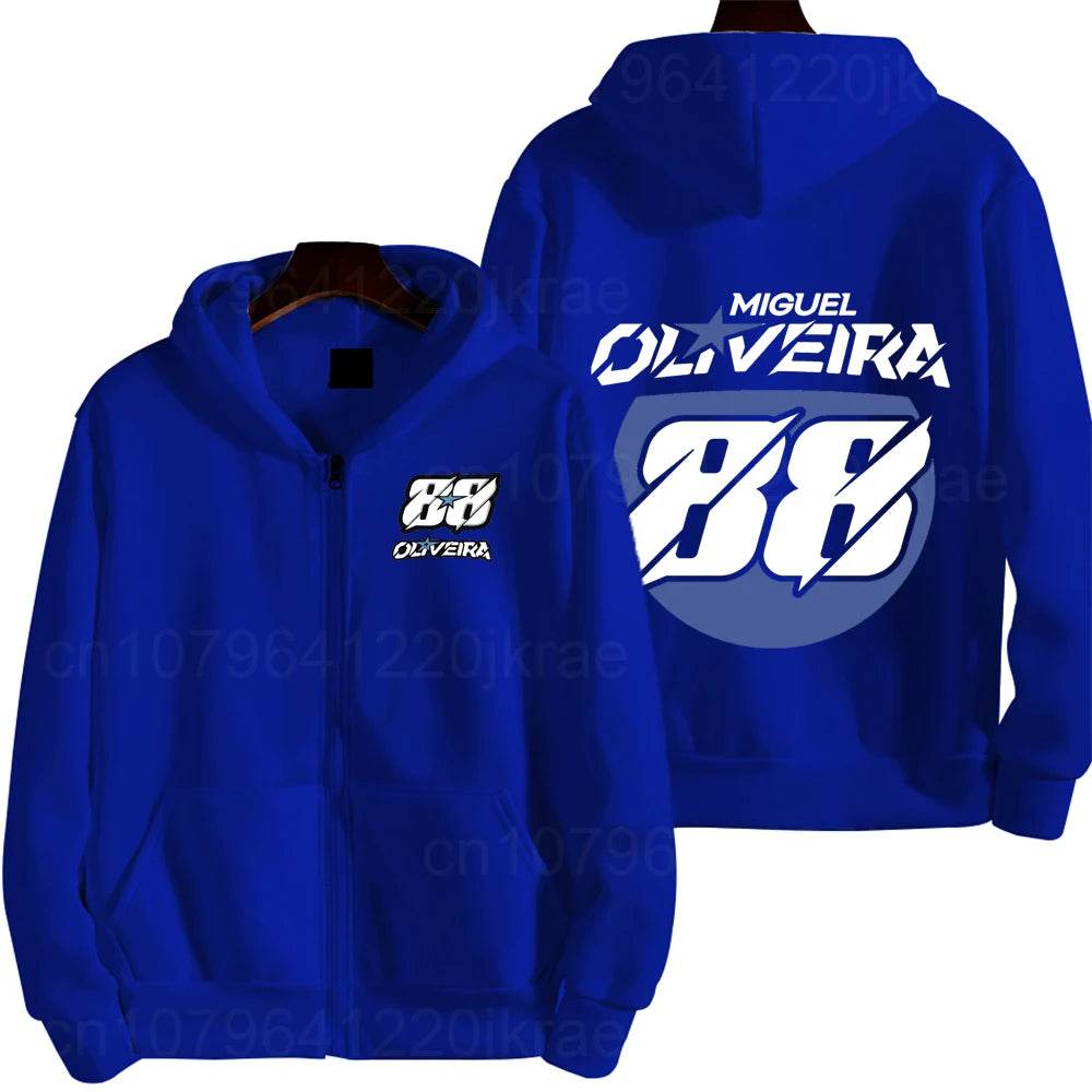 Miguel Oliveira 88 Logo Men's Zip Up Hoodie - Casual Spring Autumn Wear - Buy Center