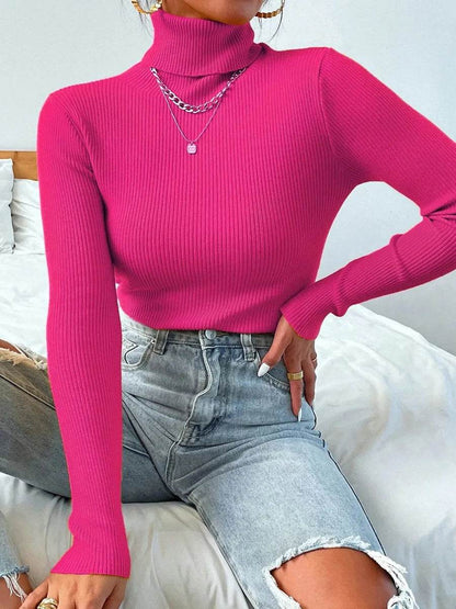 Women's Knitted Turtleneck Pullover - Autumn Winter Sweater - Buy Center