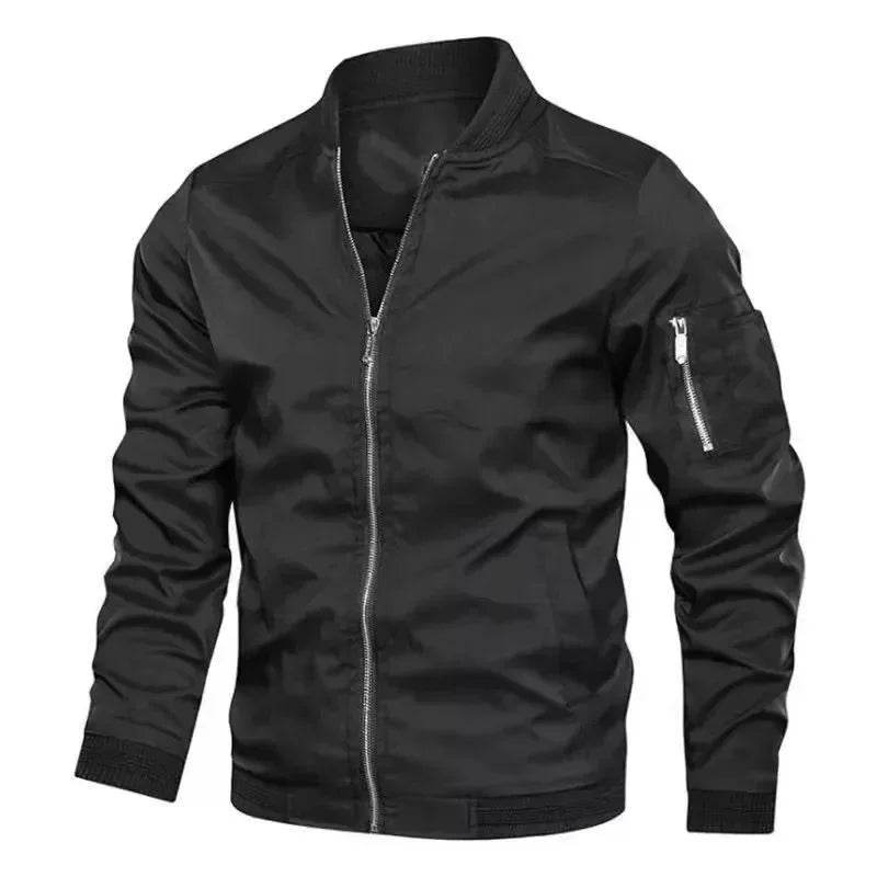 Men's Casual Windproof Jacket - Autumn Baseball Coat with Zipper Closure - Buy Center