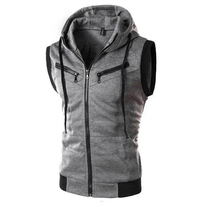Fashionable Men's Hooded Vest - Slimming Sleeveless Tank Top in 3 Colors - Buy Center