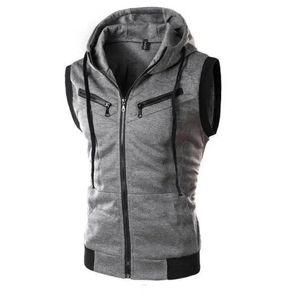 Fashionable Men's Hooded Vest - Slimming Sleeveless Tank Top in 3 Colors - Buy Center