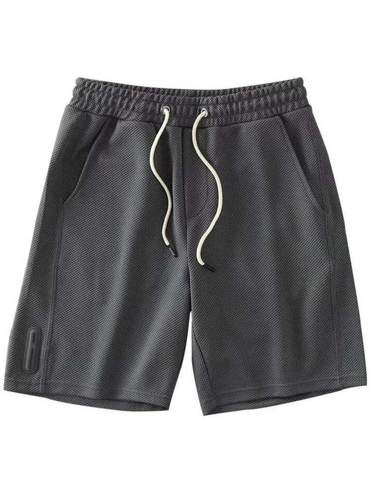 Bakorobaty Men's Summer Waffle Y2K Shorts - Casual Drawstring Bermuda - Buy Center