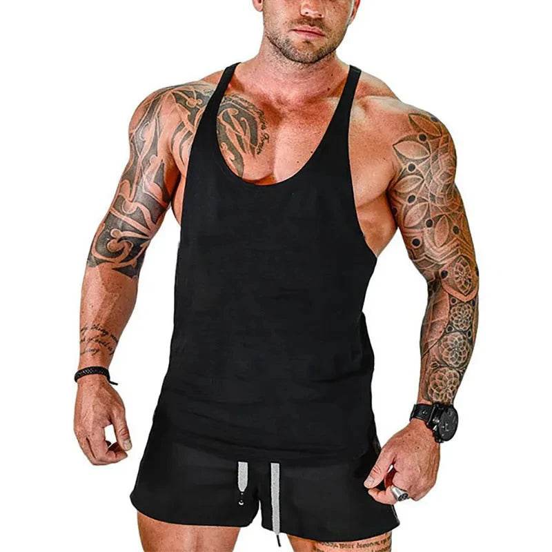 Men's Cotton Gym Singlet - V-Neck Bodybuilding Tank Top for Workouts - Buy Center