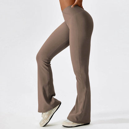 Women's Seamless Cross Waist Leggings - Scrunch Bum Yoga Pants - Buy Center
