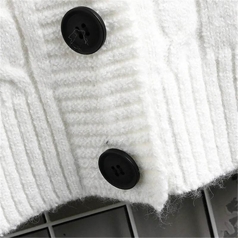 FAVOCENT Men's Slim Fit Cardigan - Casual Solid Color Sweater for Autumn - Buy Center