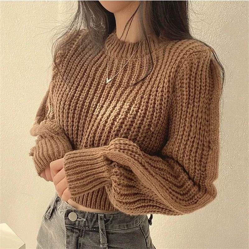 Chic Loose Vintage Harajuku Sweater - Soft Warm Knit Tops for Women - Buy Center
