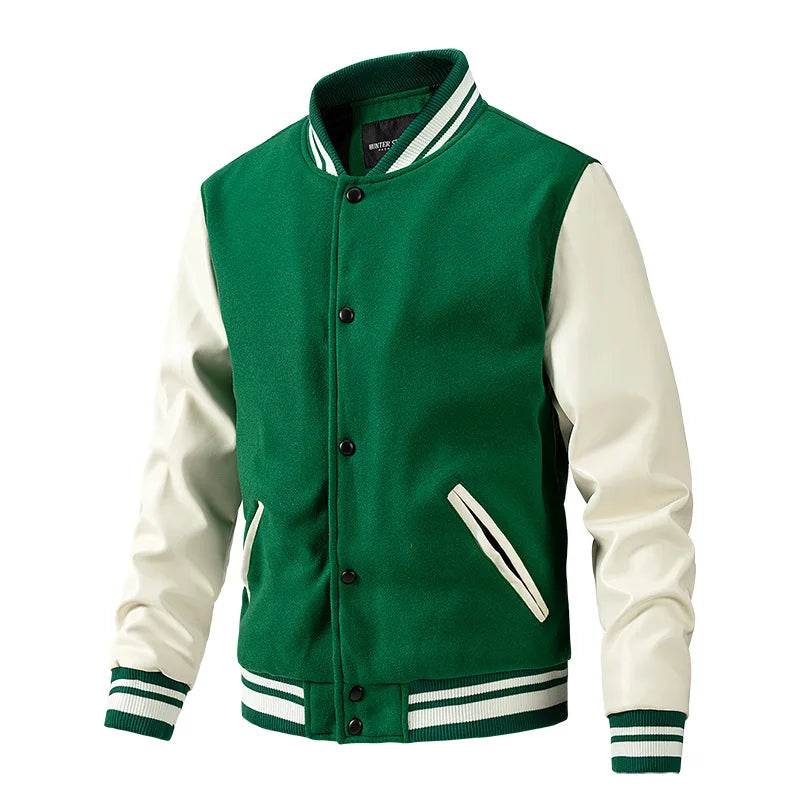 Men's Casual Solid Color Baseball Jacket - Autumn & Winter Fashion - Buy Center