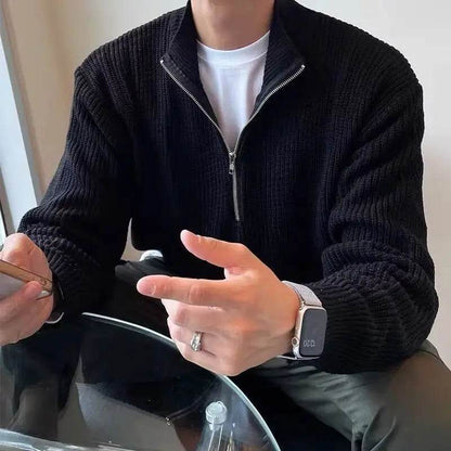 American Fashion Korean Style Half Zipper Sweater - Versatile and Casual - Buy Center