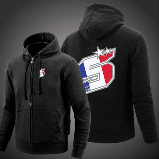 Johann Zarco No 5 Men's Hoodie - Classic Zipper Sweatshirt for Casual Wear - Buy Center