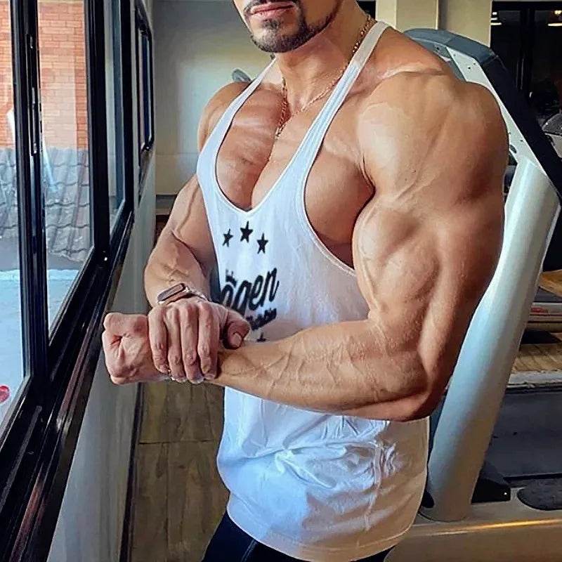 VANQUISH FITNESS Men's Cotton Sports Tank Top - Sleeveless Gym Vest - Buy Center