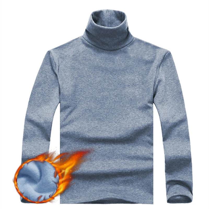 Bigsweety Men's Slim Fit Turtleneck Pullover - Casual Solid Color Top - Buy Center