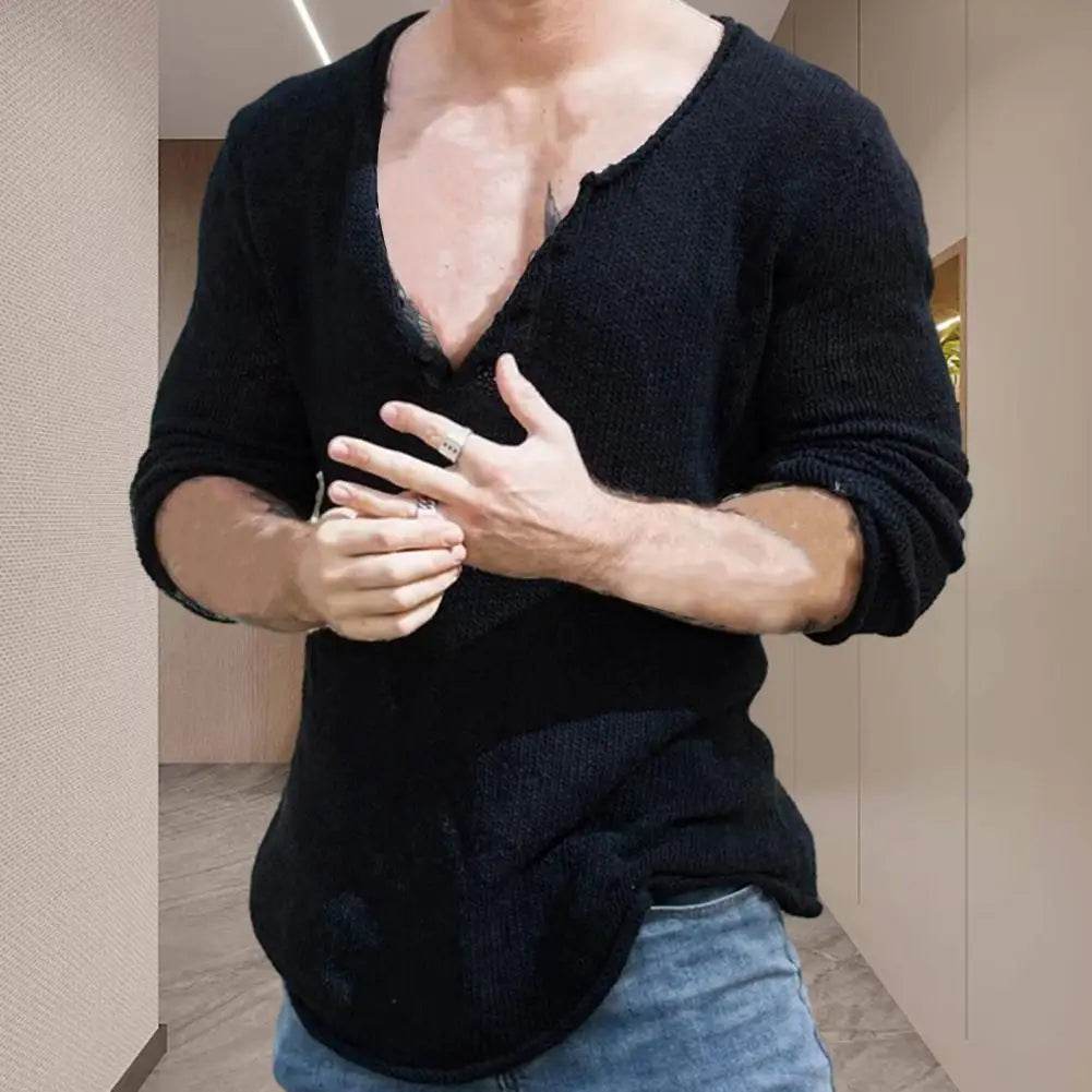 Men Autumn Sweater Chic Comfortable Men Autumn Sweater Knitted Bottoming Sweater - Buy Center