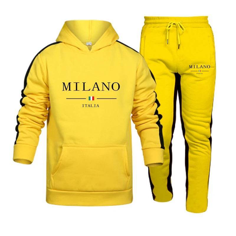 Casual Men's Tracksuit Set - Printed Hooded Sweatshirt & Joggers - Buy Center