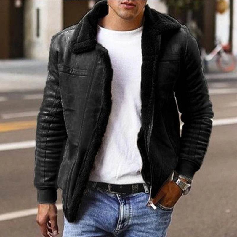 Men's Casual Slim Fit Wool Jacket - Vintage Turn-down Collar Coats - Buy Center