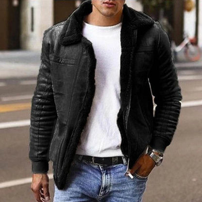 Men's Casual Slim Fit Wool Jacket - Vintage Turn-down Collar Coats - Buy Center