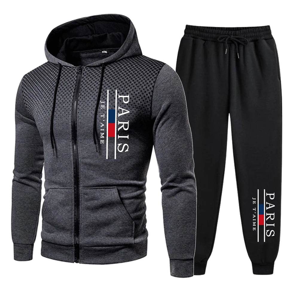 Men's Casual Fashion Tracksuit - Zipper Jacket & Jogging Pants Set - Buy Center