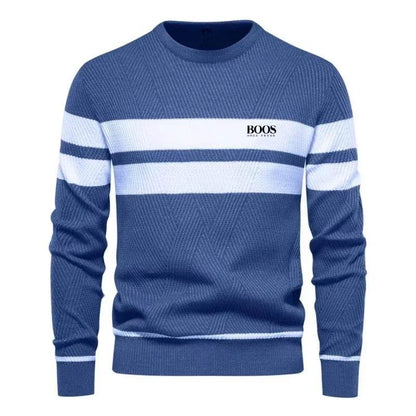 New Autumn Pullover Men's Sweater O-neck Patchwork Long Sleeve Warm Slim Sweaters Men Casual Fashion Sweater Men Clothing - Buy Center