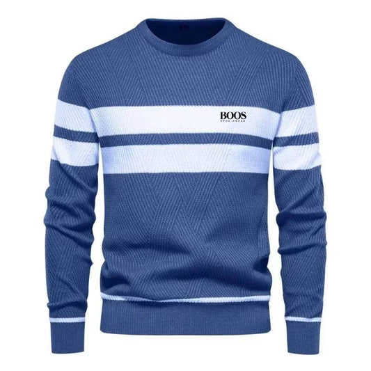 New Autumn Pullover Men's Sweater O-neck Patchwork Long Sleeve Warm Slim Sweaters Men Casual Fashion Sweater Men Clothing - Buy Center