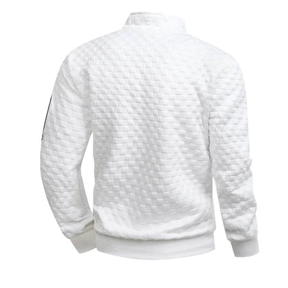 YOUKAIJIN Men's White Half-Zip Sweatshirt - Casual Spring Pullover - Buy Center