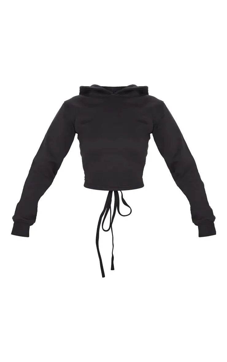 ZSIIBO Women’s Backless Hoodie - Sexy Cross Bandage Crop Top - Buy Center