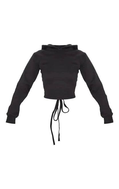 ZSIIBO Women’s Backless Hoodie - Sexy Cross Bandage Crop Top - Buy Center
