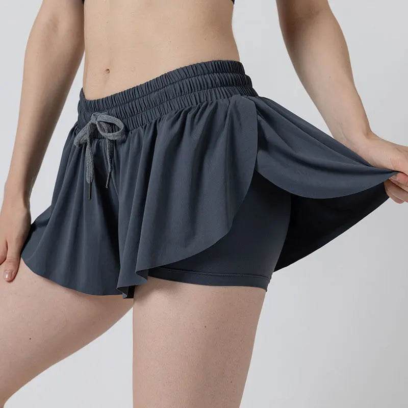 INLUMINE Women's 2-in-1 Flowing Sports Shorts - Butterfly Design - Buy Center