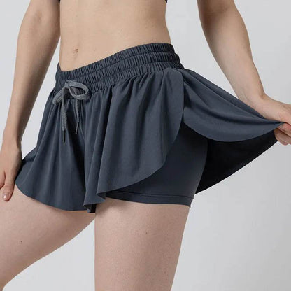 INLUMINE Women's 2-in-1 Flowing Sports Shorts - Butterfly Design - Buy Center