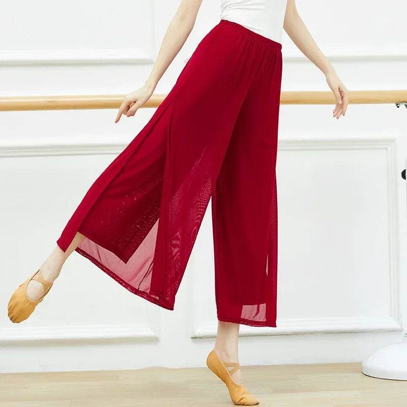 Women's Loose Wide Leg Dance Pants - Comfortable Ankle-Length Trousers - Buy Center