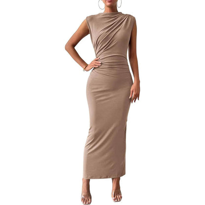 MODX Plus Size Elegant Ruched Bodycon Dress - Sleeveless & Stretchy - Buy Center
