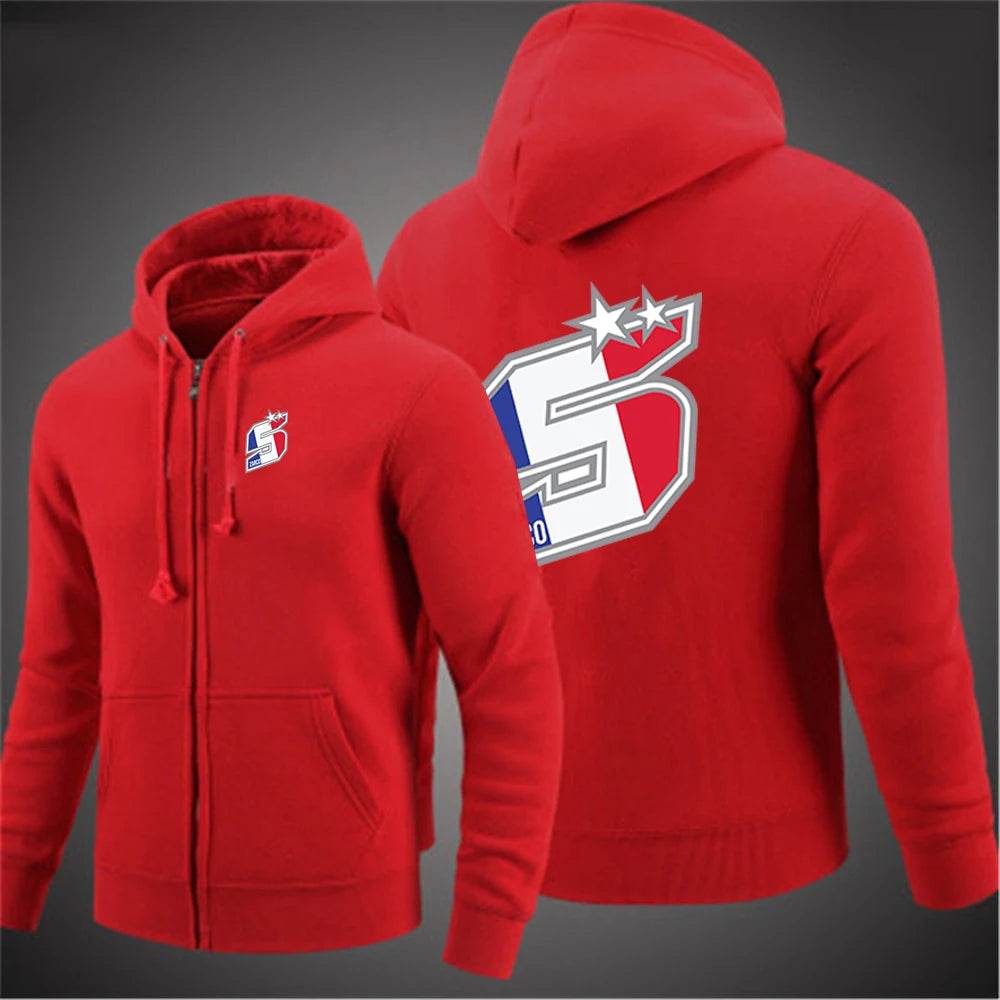 Johann Zarco No 5 Men's Hoodie - Classic Zipper Sweatshirt for Casual Wear - Buy Center