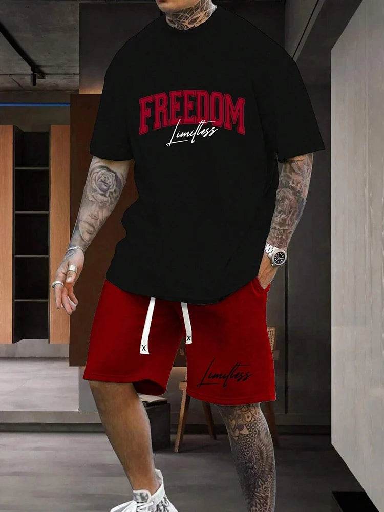 Men's Summer Casual Two-Piece Short Sleeve T-Shirt & Shorts Set - Buy Center