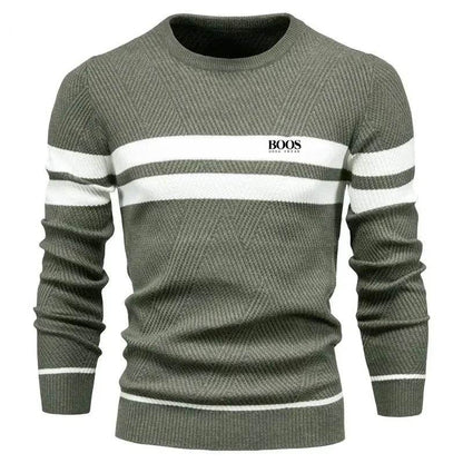 New Autumn Pullover Men's Sweater O-neck Patchwork Long Sleeve Warm Slim Sweaters Men Casual Fashion Sweater Men Clothing - Buy Center