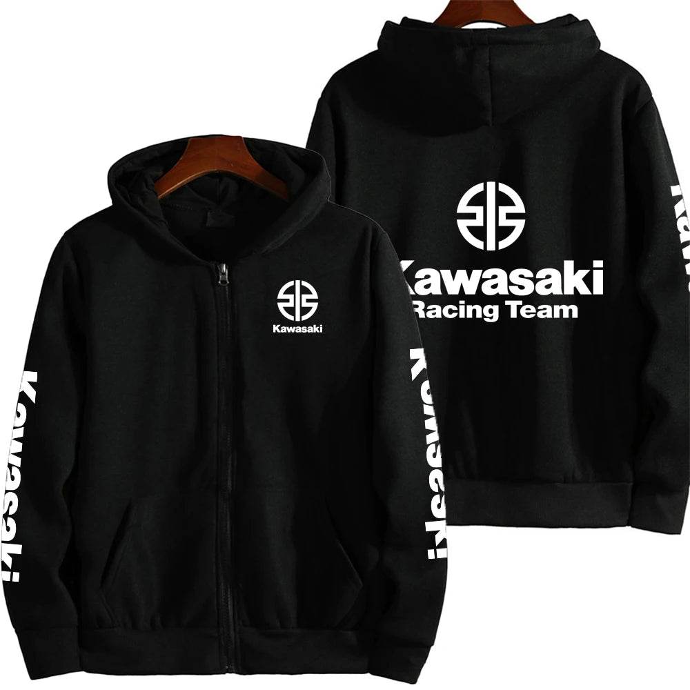 Kawasaki Racing Zip Up Hoodie for Men - Casual Spring Autumn Fashion - Buy Center