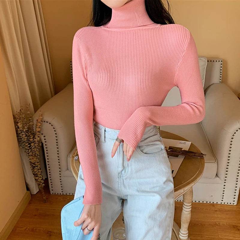 Women's Knitted Turtleneck Pullover - Autumn Winter Sweater - Buy Center