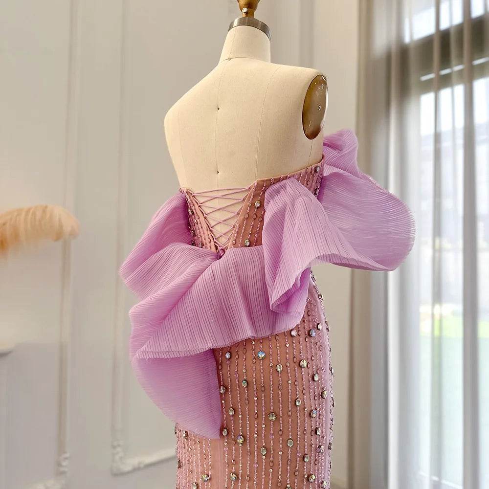 Sharon Said Lilac Evening Dress - Off Shoulder Formal Gown for Women - Buy Center