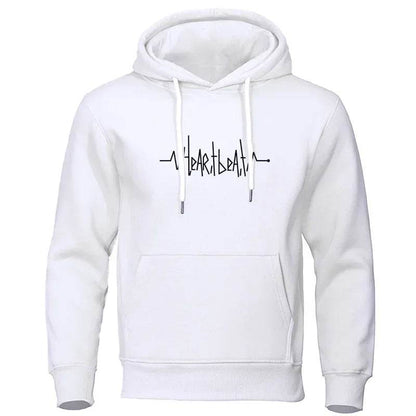 Men's Casual Fleece Hoodie - Heartbeat Line Printed Sportswear - Buy Center