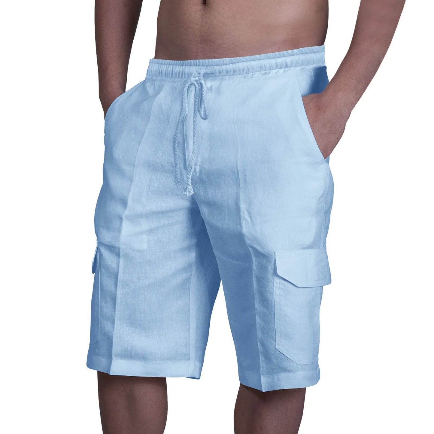 Men's Casual Cotton and Linen Shorts - Comfortable Beach Overalls - Buy Center