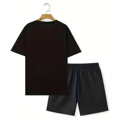Yeae Plus Size Men's Summer Suit - Short Sleeve, Drawstring Shorts - Buy Center