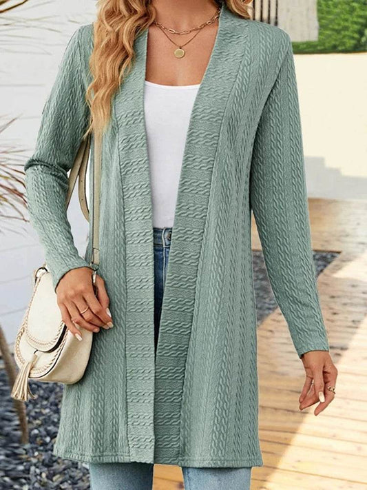 MsChuh Solid Color Long Sleeve Cardigan - Trendy Korean Knitwear - Buy Center