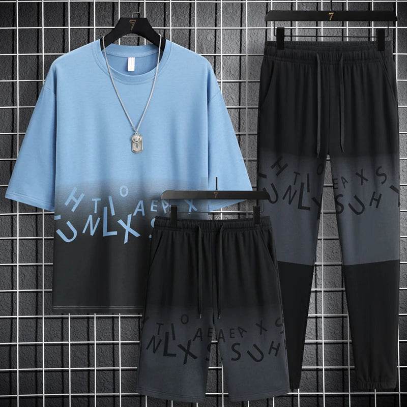 Men's Summer Fitness Sports Suit - Breathable Short Sleeve Set - Buy Center