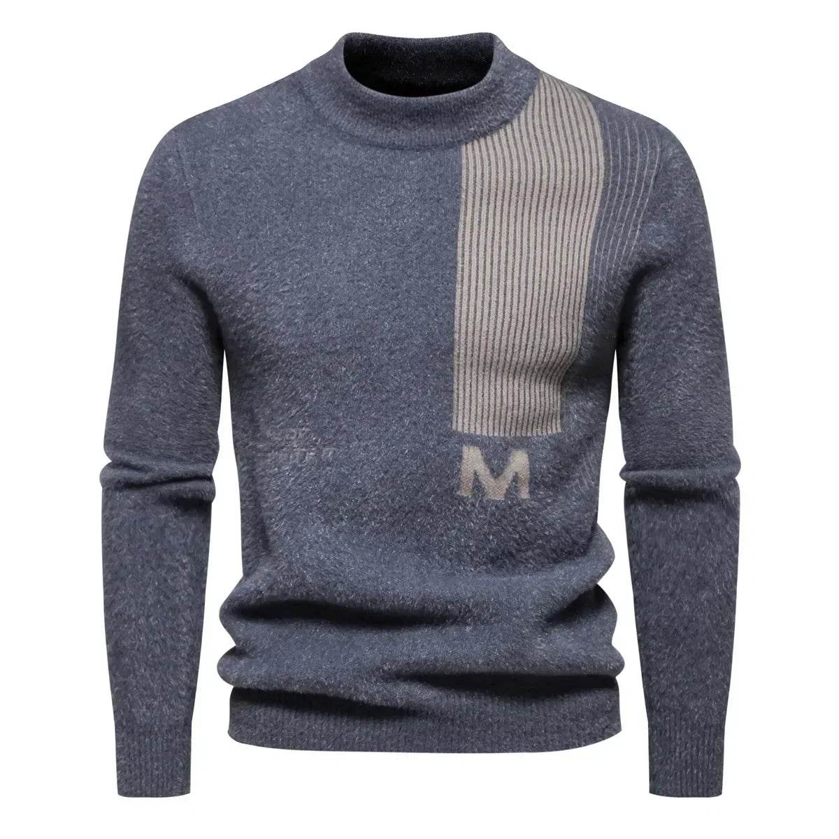 Pullover Men's Trend Sweater Slim Fit Casual Knitted Turtleneck Pullover Tops Men Clothes - Buy Center