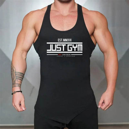 Muscleguys Men's Cotton Gym Tank Top - Breathable Irregular Hem Vest - Buy Center